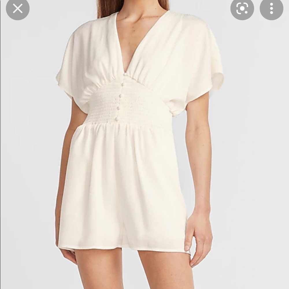 Smocked Waist V-Neck Romper